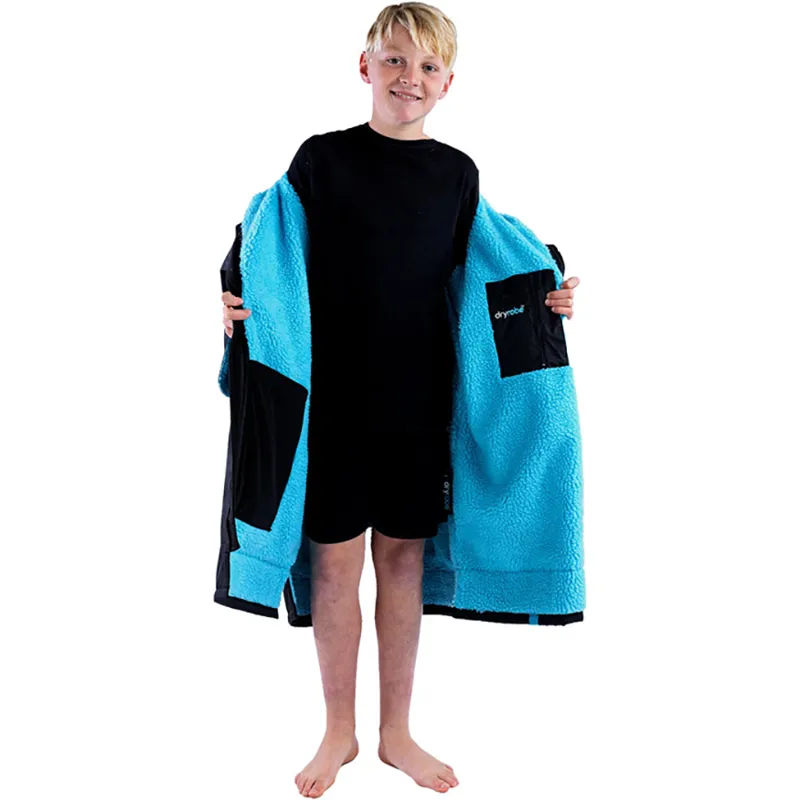 Dryrobe Kids Advance Long Sleeve Robe V3 10-13 yrs Black/Blue-2
